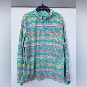 Chubbies The Flame Commander Fleece Quarter Zip Pullover Jacket Aztec Size XL